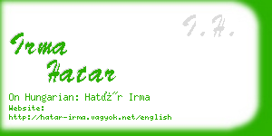 irma hatar business card